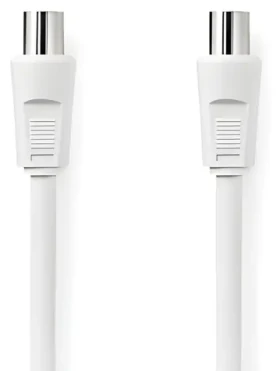 Nedis Koaxiální kabel IEC-IEC bílý / Kabel / 75 Ohm / Dvojité stínění / 90 dB / 3 m (CSGL40000WT30)