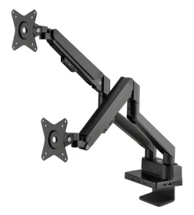 Manhattan Držák pro 2 monitory s dokovací stanicí 8v1 černá / Držák monitoru / 17-32" / VESA 75x75-100x100 (461887)