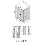 CERANO - Sprchový kout Antelo L - L/P - 6 mm - černá matná, transparentní sklo - 88x100 - otočný CER-666505