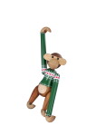 Kay Bojesen Dřevěná opička Monkey Christmas Jumper 2025 Small, zelená barva, dřevo