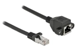 Delock Prodlužovací kabel RJ45 (M)-RJ45 (F) Cat.6A 0,25 m černá / Prodlužovací kabel / S/FTP / 26 AWG (86998)