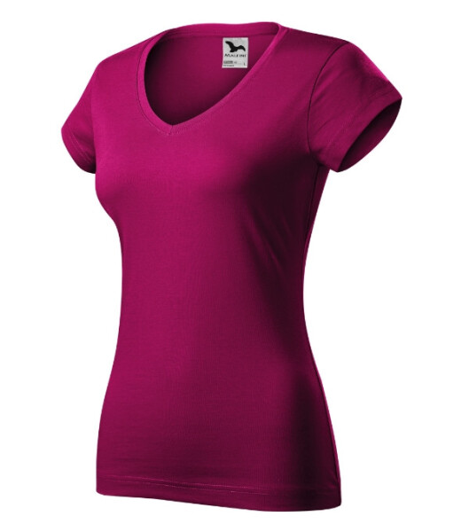 Fit V-neck tričko dámské fuchsia red XL