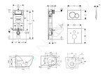 GEBERIT - Kombifix Set předstěnové instalace, klozetu Gaia a sedátka softclose, tlačítko Sigma01, lakovaný matný chrom SANI15CA1107