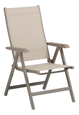 KETTLER BASIC PLUS polohovací, hliníkové křeslo - taupe / béžová