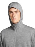 ICEBREAKER Mens Merino 360 Realfleece Elem LS Zip Hood, Metro Heather velikost: S