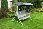 Rojaplast HOLLYWOOD zahradní houpačka kovová - šedá