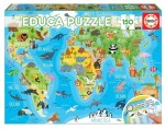 Puzzle Mapa se zvířaty světa 150 dílků