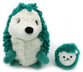 Ptipotos Plyšový ježek Piktou zelený - máma s miminkem