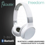 Lexibook 2v1 bluetooth skládací sluchátka bílá