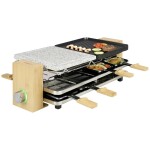 Princess Pure 8 raclette gril nepřilnavý povlak, 8 pánví černá, kamenná, bambusová - Princess Raclette Pure 8 162955