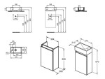 IDEAL STANDARD - Eurovit+ Skříňka s umývátkem, 55x35x20 cm, 1 dvířka, tmavě šedá R0569TI