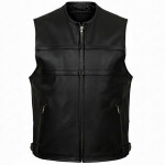 Pánská Kožená Vesta Black HD Brixton Černá Velikost: