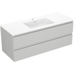 MEXEN/S - Rivel koupelnová skříňka 120 cm s umyvadlem Otis, 2 zásuvky, reliéf , šedá mat/bílá mat - 91A20-12047-2-BFF62-W18M0 91A20-12047-2-BFF62-W18M01