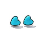Stříbrné náušnice s tyrkysem Katherine, stříbro 925/1000, Tyrkysová