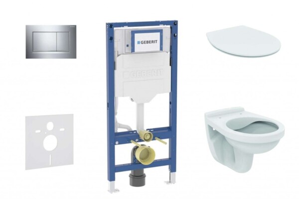 GEBERIT - Duofix Set předstěnové instalace, klozetu Alpha a sedátka softclose, tlačítko Sigma30, chrom SANI11CD1105