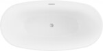 MEXEN/S - Eris volně stojící vana 170 x 80, bílá, sifon a přepad nikl kartáčovaná 53441708000-97
