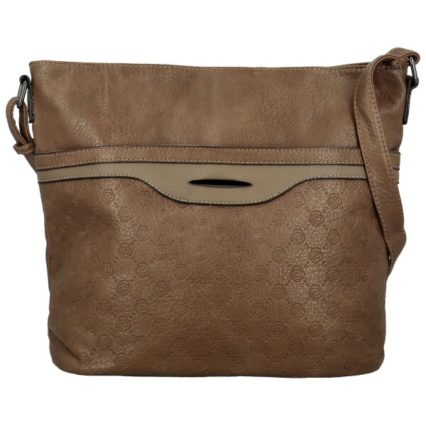 Módní dámská koženková crossbody kabelka Blandina new, tmavě béžová