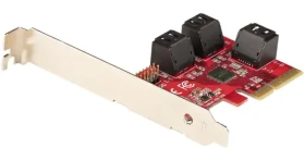 StarTech PCIe SATA III řadič 6-port červený / Řadič / 6x SATA III 6Gb/s / ASMedia ASM1166 (6P6G-PCIE-SATA-CARD)
