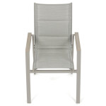 Židle zahradní béžový textilen, hliník, béžová barva, područky polywood v dekoru dubu