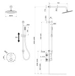 CERSANIT - Sada B916: podomítková vano-sprchová termostatická baterie ZEN, gun metal black S952-046
