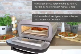 Unold 68806 Alfredo nerez/černá / Elektrická pec na pizzu / 1700 W / teplota 80-450 °C / pro pizzy do 30 cm (68806)