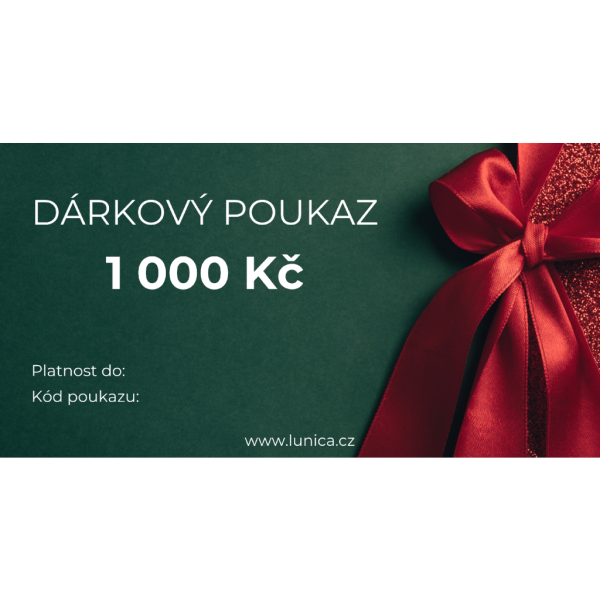 LUNICA Vánoční elektronický dárkový poukaz Hodnota: 2500 Kč