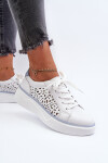 Dámské perforované tenisky na platformě z bílé kůže Peilaeno 36