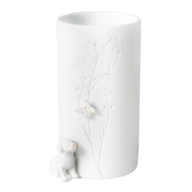 Räder Porcelánová vázička Dog Sitting, bílá barva, porcelán