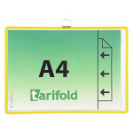 Djois rámeček s kapsou a očkem, A4, otevřený bokem, žlutý, 5 ks