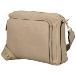 Trendy dámská koženková crossbody kabelka Chiara, tmavě béžová