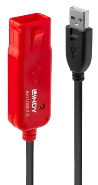 Lindy USB 2.0 Active Extension Pro černá / Prodlužovací kabel USB / 8 m / 480 Mbit/s (42780)