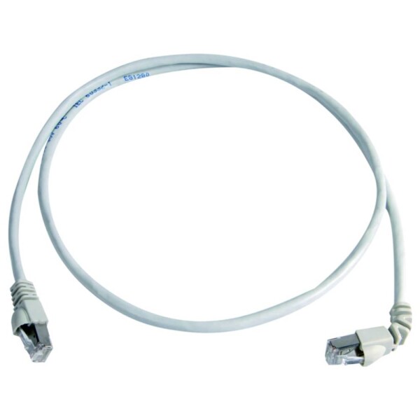 Telegärtner 100008286 RJ45 síťové kabely, propojovací kabely CAT 6A S/FTP 1.5 m šedá samozhášecí, S průchodkou chránící proti zlomení 1 ks