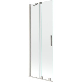 MEXEN/S - Velar dvoukřídlá posuvná vanová zástěna 75 x 150, transparent, nikl kartáčovaný 896-075-000-01-97