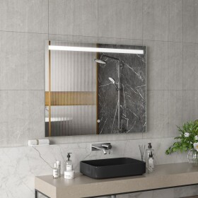 Erga Scarlet, obdélníkové LED zrcadlo 100x80cm, 690 lm, 3 barvy světla, přední osvětlení, ERG-V01-128-1080-00