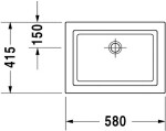 DURAVIT - 2nd floor Umyvadlo bez přepadu, 58x42 cm, WonderGliss, bílá 03175800291