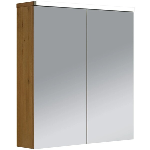 CERANO Koupelnová zrcadlová skříňka s LED osvětlením Avia - dub medový - 65x70x16,5 cm
