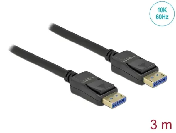 DeLock DisplayPort kabel 3m / Kabel / DP-DP / 10K / 60 Hz / 54 Gbps (80263)