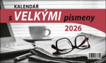 Kalendář 2026 s velkými písmeny, stolní, 23 x 14 cm