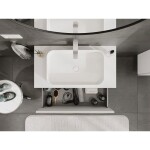 MEXEN/S - Orio koupelnová skříňka pod umyvadlo 90 cm s deskou, 1 šuplík, bílá mat 91A10-09047-1-BFC01