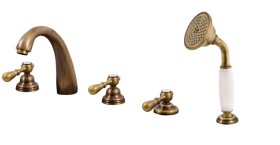 RAV Slezák - MORAVA RETRO - Vanová baterie 5-otvorová, Stará mosaz (Bronz), 1/2" MK476.5PSM
