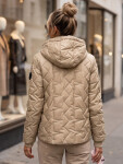Dámská přechodová bunda s odnímatelnou kapucí, barva kamelová, FashionStreet TY5780 XL