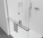 CERANO - Polička/držák na ručníky pro sprchovou zástěnu Walk-In - 8-10 mm - chrom - 30 až 160 CER-440147
