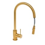 Dřezová baterie SAT Aurum s vytahovací sprškou, 2 proudy broušená zlatá SATBAUR286BG SATBAUR286BG