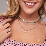 Royal Fashion stříbrný náhrdelník GU-DR20246N-SILVER-MOONSTONE-TOPAZ