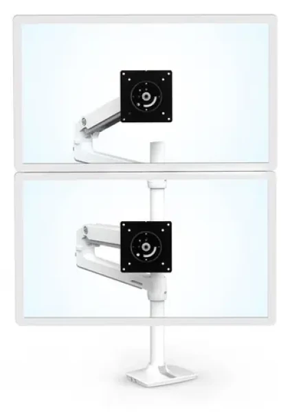 ERGOTRON LX Dual Stacking Arm Tall Pole bílá / Stolní držák pro 2 LCD / Do 40" / VESA 75x75, 100x100 (45-509-216)