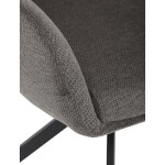 Židle jídelní, 180° otočný mechanismus, lanýžová voděodolná látka, černý kov
