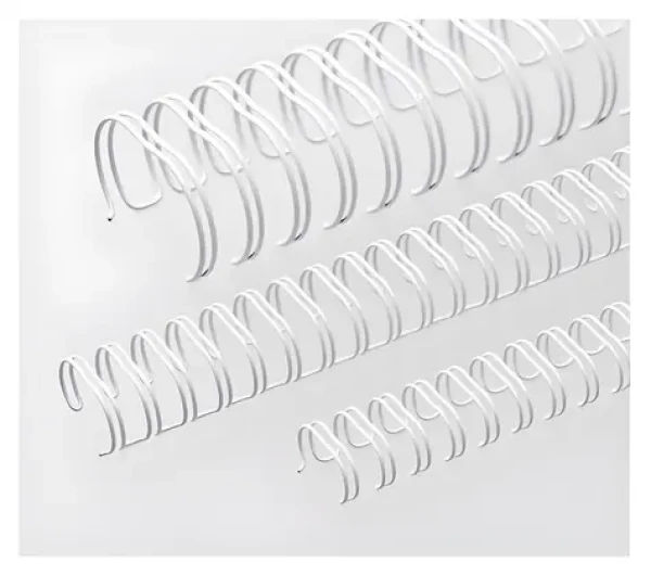 Eurosupplies Kovové hřbety 8mm bílá / pro 36–50 listů - 80 g papíru / 100 ks