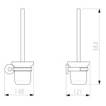 SAPHO - X-ROUND BLACK WC štětka závěsná, mléčné sklo, černá mat XR323B