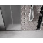 MEXEN/S - Velar L posuvné sprchové dveře 120, dekor, grafit kartáčovaná 871-120-003-31-66