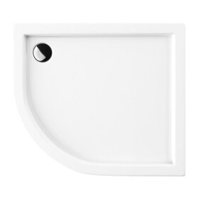 OMNIRES - RIVERSIDE akrylátová sprchová vanička čtvrtkruh, pravá 80 x 90 cm bílá lesk /BP/ RIVERSIDE80/90/PBP